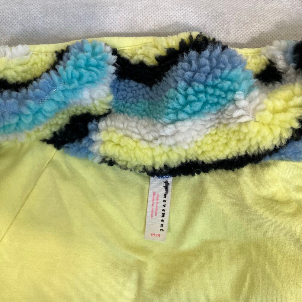Free People Movement Sz M Rocky Ridge Jacket Sherpa Fleece Blue Rainbow Combo - Picture 5 of 16